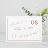 Terracotta Save the Date Wedding Aankondiging (Staand voorkant)