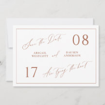 Terracotta Save the Date Wedding Aankondiging
