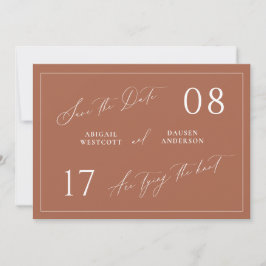 Terracotta Save the Date Wedding Aankondiging