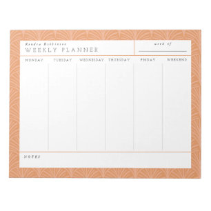 Terracotta Scallops Weekly Planner Notepad Notitieblok