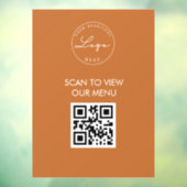 Terracotta Scan Me QR Code Prijslijst Menu Bord Raamsticker (Vel 3)