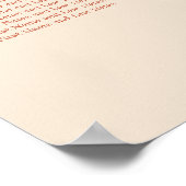 Terracotta Script 15 Table Wedding Seating Poster (Hoek)