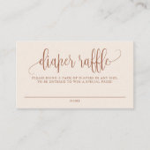 Terracotta  Script Boho Diaper Raffle Kaart Plaatskaartje (Voorkant)