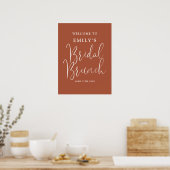 Terracotta Script Bruiloft Brunch Welkomstbord Poster (Keuken)