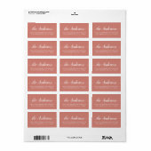 Terracotta Script Familie Retouradreslabel Etiket (Full Sheet)