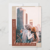 Terracotta Script Foto Sla de Datumkaart op Save The Date (Voorkant)