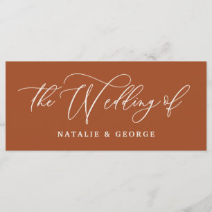 Terracotta script het bruiloft van het teken menu