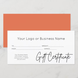 Terracotta Script Logo Zakelijk Cadeaubon
