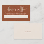 Terracotta  Script Luier Raffle Kaart Plaatskaartje (Voorkant / Achterkant)