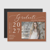 Terracotta Script School Afstuderen Photo Magnet (Voorkant / Achterkant)