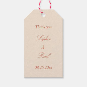 Terracotta Script Wedding Favor Gift Labels Cadeaulabel