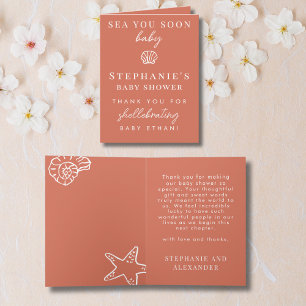Terracotta Sea You Soon Baby Shower Merci