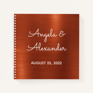 Terracotta Shimmer Ombre Wedding Guest Book Notitieboek