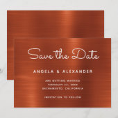 Terracotta Shimmer Ombre Wedding Save The Date (Voorkant / Achterkant)