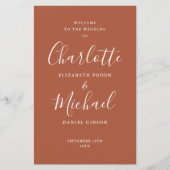Terracotta Signature Script Huwelijksprogramma (Voorkant)