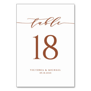 Terracotta Simple Minimalist Script Weddenschap Kaart