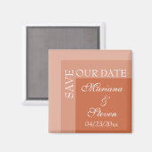 Terracotta Simple Modern Chic Script Wedding Magneet (Voorkant / Achterkant)