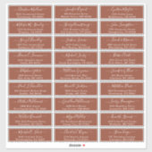 Terracotta Simple Wedding Guest Adresetiketten Sticker (Vel)