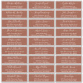 Terracotta Simple Wedding Guest Adresetiketten Sticker (Voorkant)