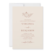 Terracotta Simple Wedding Invitation