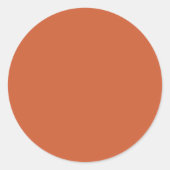 Terracotta Sinaasappel Effen Kleur Warm & Aards On Ronde Sticker (Voorkant)