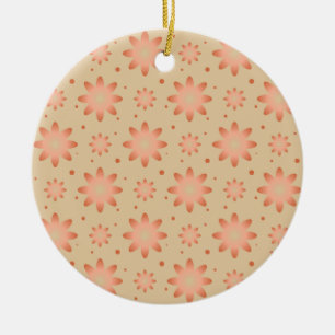 Terracotta sinaasappel en zandbeige delicate madel keramisch ornament