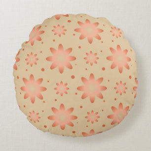 Terracotta sinaasappel en zandbeige delicate madel rond kussen