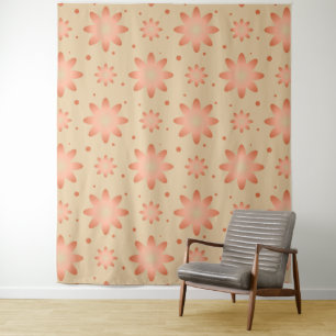Terracotta sinaasappel en zandbeige delicate madel wandkleed