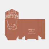 Terracotta Slingerlichten Bloemige Bruiloft Bedankdoosjes (Uitgevouwen)