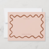 Terracotta Squiggly Wavy Line Dank u Notitiekaartje (Voorkant)