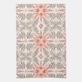 Terracotta Stars & Vines Boho Pattern Theedoek (Verticaal)