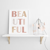 Terracotta & Stof Roze “Mooi” Typografisch  Poster