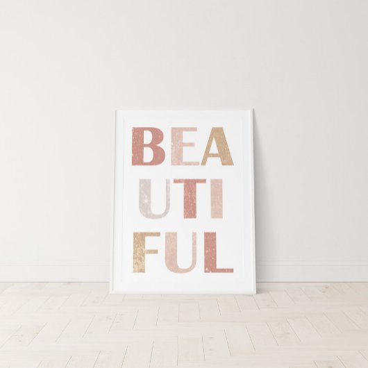 Terracotta & Stof Roze “Mooi” Typografisch  Poster