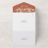 Terracotta String Lights QR Code Bruiloft All In One Uitnodiging (Buitenkant)