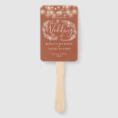 Terracotta String Lights Trouwprogramma Handwaaier (Voorkant)