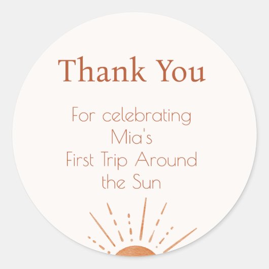 Terracotta Sun Premier Voyage Autour Du Sticker Me (Devant)