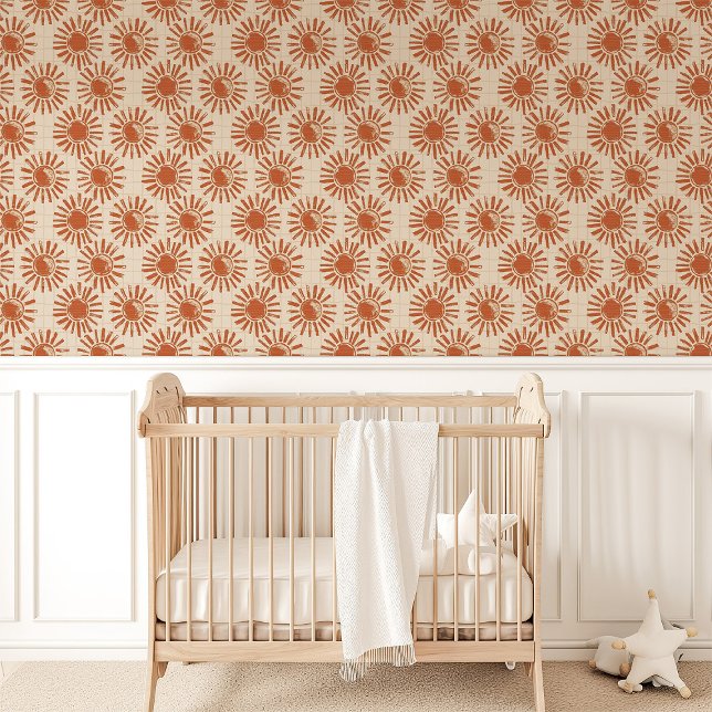 Terracotta Sunburst Boho Behang (Creator heeft geüpload)