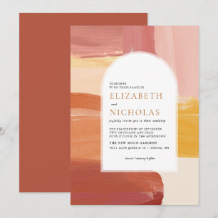 Terracotta Sunrise   Invitation de mariage Boho