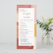 Terracotta Sunrise | Weddenschap-programma Menu (Staand voorkant)