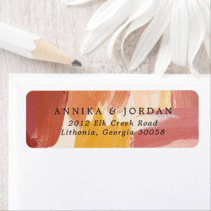 Terracotta Sunrise Wedding Address Label