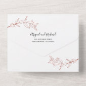 Terracotta tak met bladeren vallen bruiloft all in one uitnodiging (Achterkant)