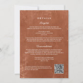 Terracotta Talavera Mexicaanse QR Code Huwelijk Kaart (Achterkant)