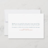 Terracotta Teal Bloem Boho Bruiloft Bedankt (Achterkant)