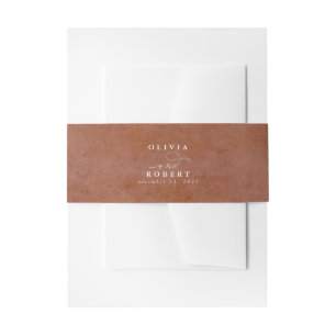 Terracotta Texture Modern Wedding Uitnodigingen Wikkel