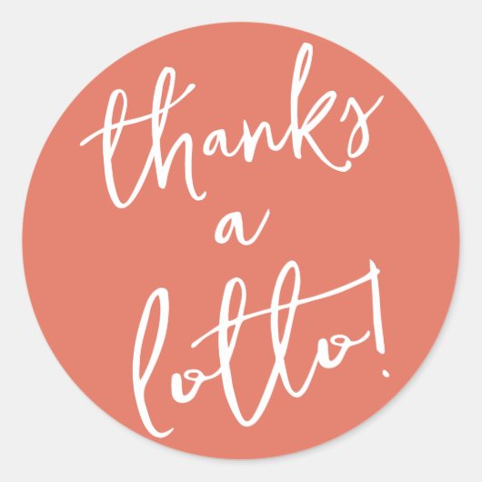 Terracotta Thanks a Lotto Sticker (Voorkant)