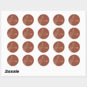 Terracotta Tiny Wildflower bruiloft Ronde Sticker (Vel)