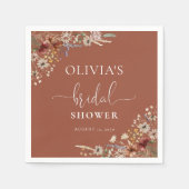 Terracotta Tiny Wildflower Bruiloftsfeest  Servet (Voorkant)