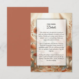 Terracotta Toadstool Woodland Magic Wedding Informatiekaartje