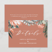 terracotta tropisch blad trouwdetail RSVP kaartje (Voorkant / Achterkant)