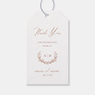 Terracotta Trouwdag Dank u voor Gift Label Cadeaulabel